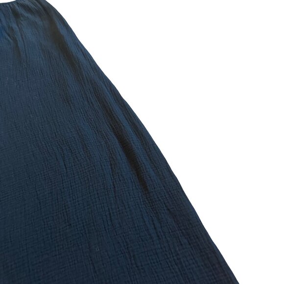 Sol Los Angeles Black Gauze Midi Dress Spaghetti Strap Tie Back Size XS Small - Picture 7 of 12